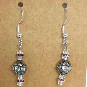 925 silver rhinestone earrings